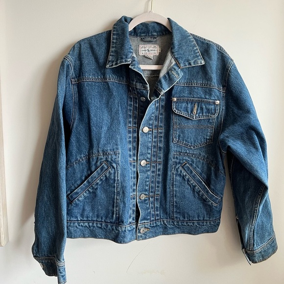 Ralph Lauren 100 % Cotton Denim Jean Jacket Vintage Size L - Picture 1 of 14
